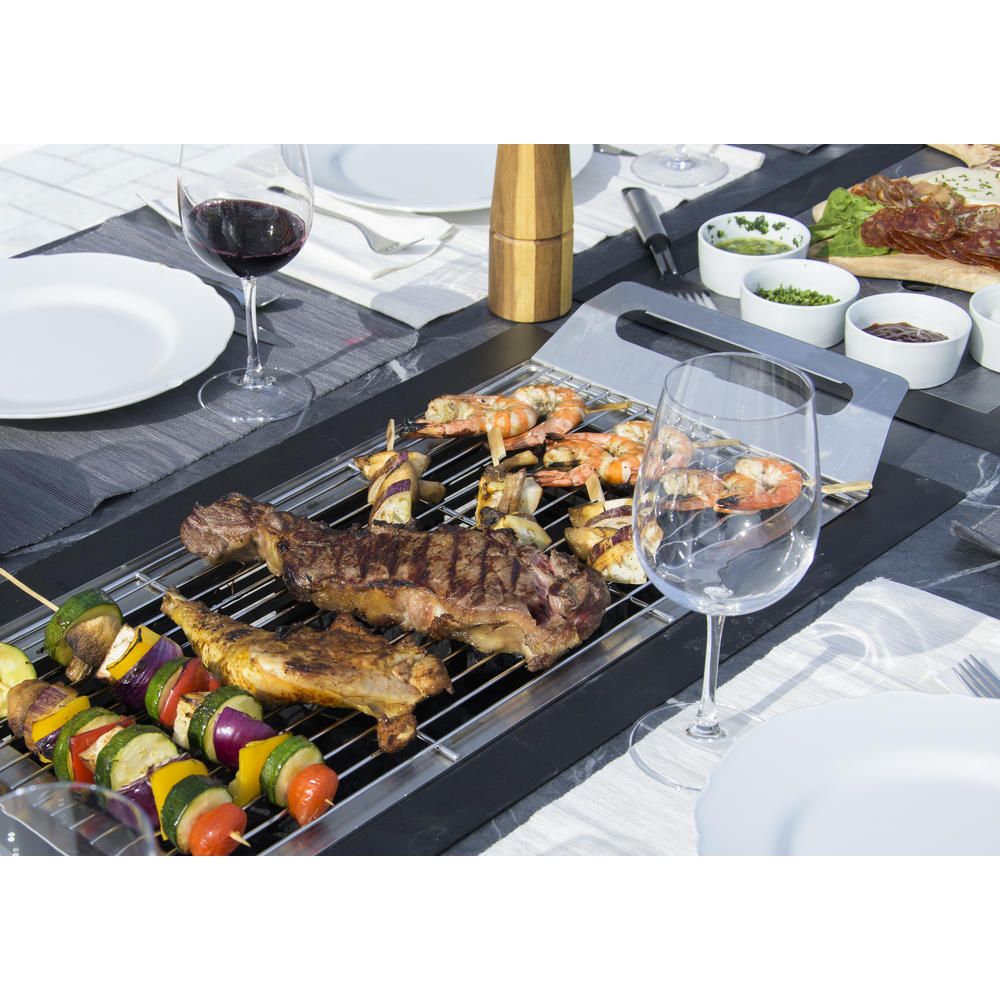 Blumie Table Barbecue intégré pour 4 personnes 90 x 90 x 75 cm 1 Grill