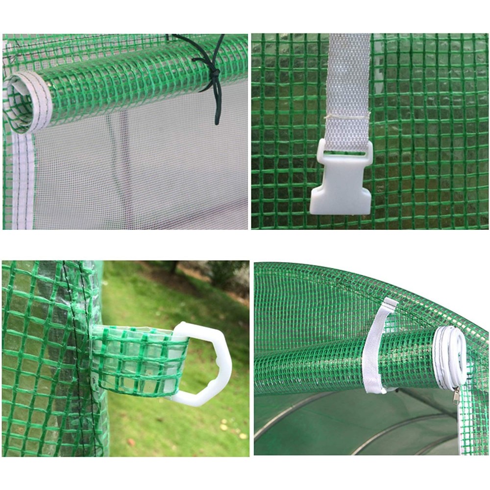 Serre de Jardin Tunnel 24m² - bache armée - avec fenêtres latérales et porte zipée Surface